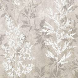 Rasch Greige 284064 Texture Effect Garden Plant Leaves Wallpaper