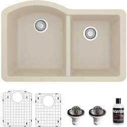 Karran QU-610 Quartz/Granite Double Bowl 60/40 Undermount Bottom Grid