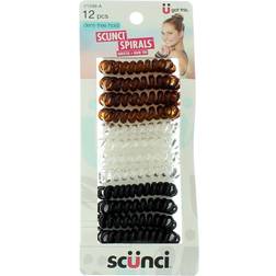 Scunci Dent-Free Hold Spirals, Wristie + Hair Tie, 12 Pieces