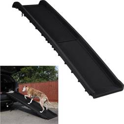 Relaxdays Rampa Da Auto Per Cani Pieghevole Antiscivolo Pedana Per Bagagliaio 90 kg Plastica Nero