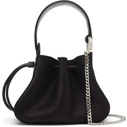 Oscar de la Renta O Nano Satin Top-Handle Bag BLACK