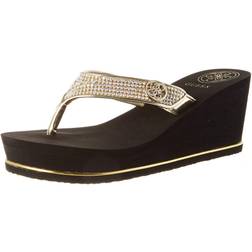 Guess Womens Sarraly Flip-Flop Gold 771 6 US