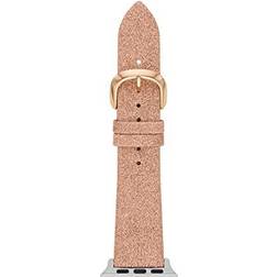 spade new york Glitter Leather Apple Watch Strap, 38/40/41mm Rose Gold