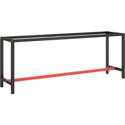 vidaXL Werkbankgestell Mattschwarz und Mattrot 210x50x79 cm Metall