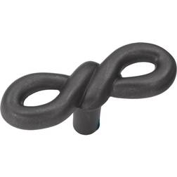 Hickory Hardware P3450-BI 2-1/8 Inch by 3/4-Inch Rustic French Twist Knob Black Iron