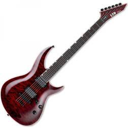 Ltd Esp H3-1000 Quilted Maple Electric Guitar See Thru Black Cherry