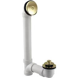 Westbrass 12 in. PVC Bath Waste Drain in Polished Brass