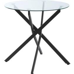 Homcom Round Clear/Black Dining Table 80cm