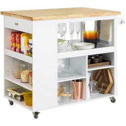 SoBuy Køkkenø På Hjul Med 8 Hylder 108 x 60 x 96 cm Skænk