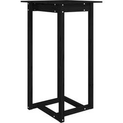 vidaXL 60 x 60 x 110 cm Massivt Fyrretræ Sort Barbord