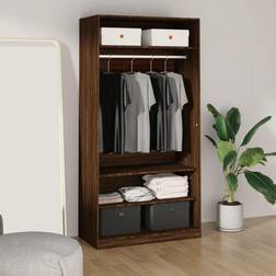 vidaXL Garde-robe Chêne Marron 100x50x200 cm Bois D'ingénierie Armoire