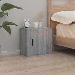 vidaXL Wand-Nachttisch Grau Sonoma 50 x 30 x 47 cm Nachttisch