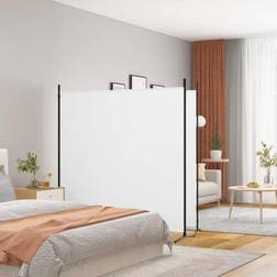 vidaXL 2-Panels 348 x 180 cm Stof Hvid Rumdeler