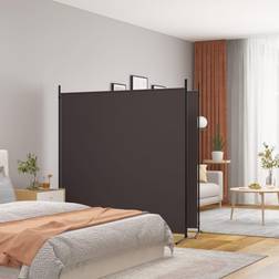 vidaXL 2-Panels 348 x 180 cm Stof Brun Rumdeler
