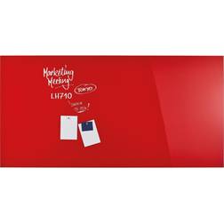 Magnetoplan Tableau Magnétique en Verre Design 2000 x 1000 mm Rouge