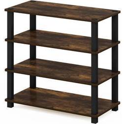 Furinno 4-Tier Turn-S-Tube Amber Pine Shoe Rack