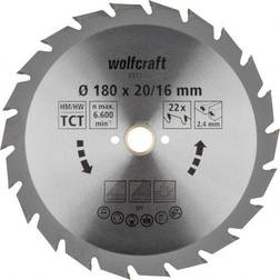 Wolfcraft 6372000 Handkreissägeblatt HM Serie grün 22 Zähne ø180mm