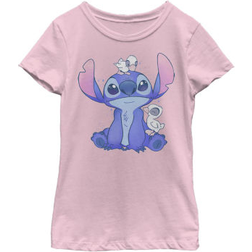 Disney Girl Lilo & Stitch Hanging with Ducks Graphic Tee Light Pink X