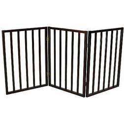 Oypla Brown Dog Safety Folding Wooden Pet Gate