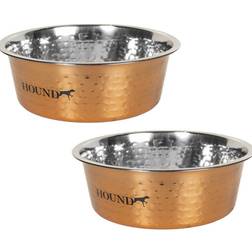 Pet Brands of 2 Copper Stainless Steel Dog Bowls Copper 17cm