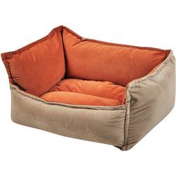 Beliani Cama Para Perro De Terciopelo Naranja Beige 50 x 37 cm