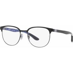 Ray-Ban RB8422 Donker carbon op blauw Montuur Helder Glazen gepolariseerd 54-19