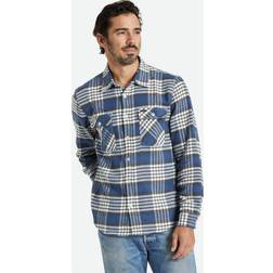 Brixton Bowery L/S Flannel Blå Hvid, 2XL