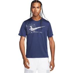 Nike Herren M NK DF UV Miler Rundvn SS GFX - Blau
