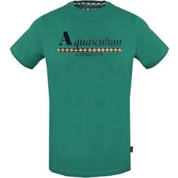 Aquascutum Check Strip Logo T-shirt - Green