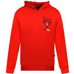 Philipp Plein Sport Block Tiger Logo On Chest Hoodie - Red