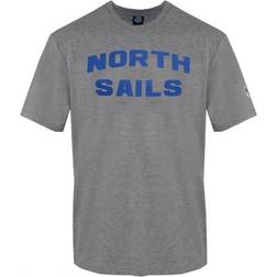 North Sails Block Brand Logo Navy Blue T-shirt - Grey