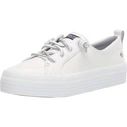 Sperry Women's Crest Vibe Platform Leather Sneaker, White