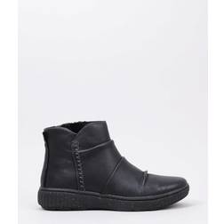 Clarks Caroline Rae Black Leather Boots