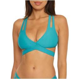 Becca Women's Vibes Faux-Wrap Bikini Top Gulf Gulf