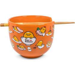 Silver Buffalo Sanrio Gudetama Japanese Top Ramen Dinnerware Set 20-Ounce Servizio da Tavola