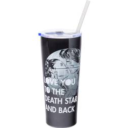 Silver Buffalo Love You to the Death Star Stainless Steel Tumbler 22 Ounces Bicchiere