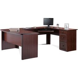 Office Depot Broadstreet U-Shaped Cherry Writing Desk 92x65"