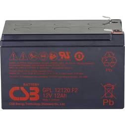 CSB Battery GPL 12120 Blybatteri 12 V 12 Ah Blyfleece B x H x T 151 x 100 x 98 mm Fladstik 6,35 mm Vedligeholdelsesfri, Lav selvafladning