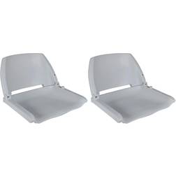 vidaXL Asiento barco respaldo plegable sin cojín 2uds gris 41x51x48 cm