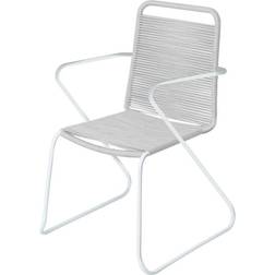 BigBuy Home Lolahome Silla con Brazos para Exterior de Cuerda y Acero Gris, de 62x69x90 cm