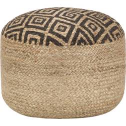 vidaXL Pouf Lavorato A Mano Nero 45x30 cm In Juta Puf