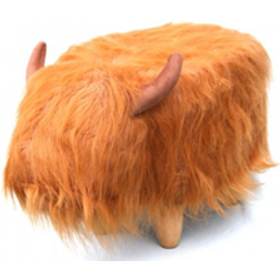 Gardeco Dillis The Highland Cow Orange Foot Stool 36cm