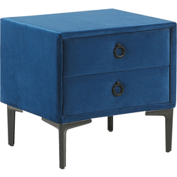 Beliani 2 Drawer Velvet Bedside Table