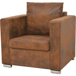 vidaXL Marron Similicuir Daim 82 x 73 x 82 cm Fauteuil