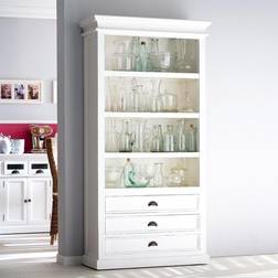 Nova Solo Halifax Tall White Bookcase with 3 Drawers Book Shelf