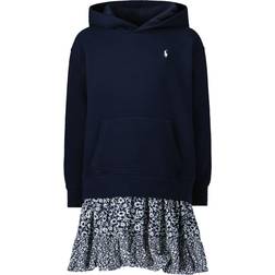 Polo Ralph Lauren Girls Woven Hem Hoodie Dress Navy, Navy, Years=S, Women