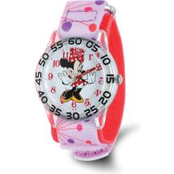 Disney Princess Minnie Mouse Kids' Plastic Time Teacher Analog Nylon