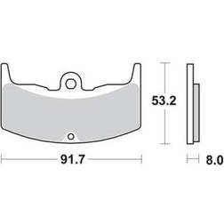 TRW Lucas Bremsbeläge organisch MCB526 91,7x53,2x8mm