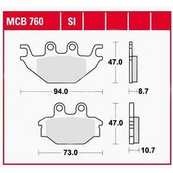 TRW Lucas Bremsbeläge organisch MCB760 94/73x47x8,7/10,7mm