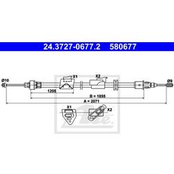 ATE Cavo Freno a Mano 24.3727-0677.2